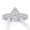 Thumbnail Image 0 of Previously Owned Diamond Engagement Ring 1 ct tw Marquise/Round 14K White Gold