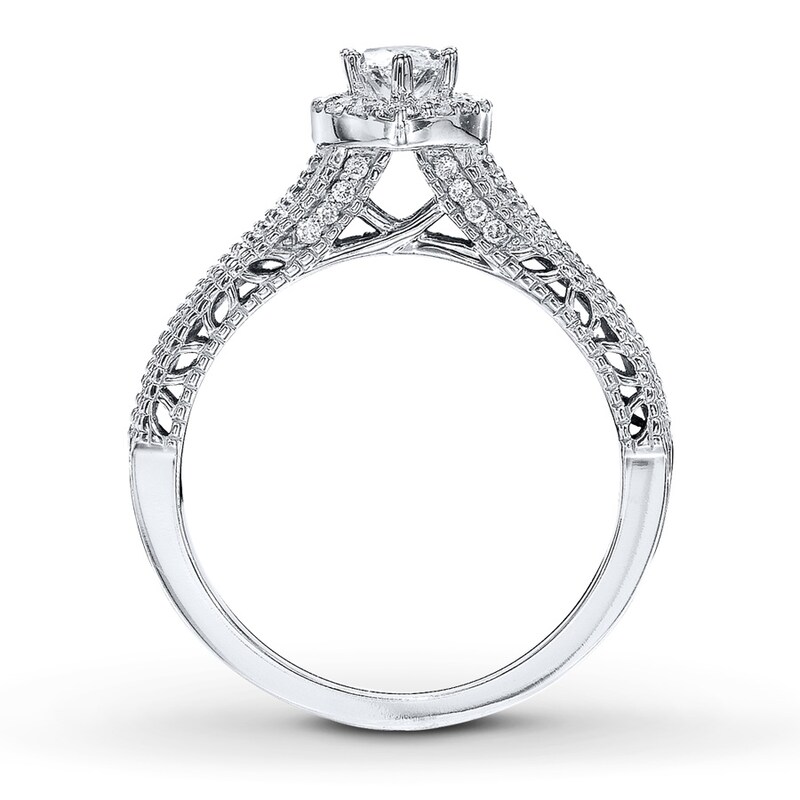Previously Owned Diamond Engagement Ring 1 ct tw Marquise/Round 14K White Gold