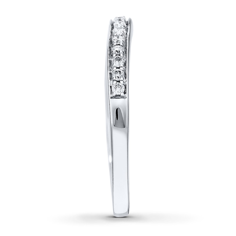Main Image 3 of Previously Owned Diamond Wedding Band 1/5 ct tw Round-cut 14K White Gold