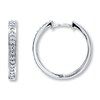 Thumbnail Image 1 of Previously Owned Diamond Hoop Earrings 1/5 ct tw Round-cut 10K White Gold