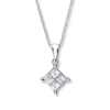Thumbnail Image 0 of Previously Owned Diamond Necklace 1/2 ct tw Princess-Cut 14K White Gold
