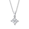 Thumbnail Image 1 of Previously Owned Diamond Necklace 1/2 ct tw Princess-Cut 14K White Gold