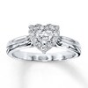 Thumbnail Image 1 of Previously Owned Diamond Engagement Ring 1/2 ct tw Heart-shaped 14K White Gold
