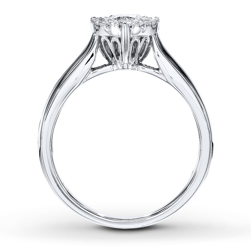 Main Image 2 of Previously Owned Diamond Engagement Ring 1/2 ct tw Heart-shaped 14K White Gold