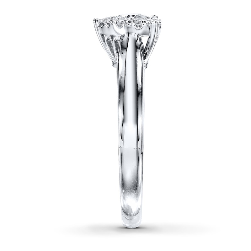 Main Image 3 of Previously Owned Diamond Engagement Ring 1/2 ct tw Heart-shaped 14K White Gold