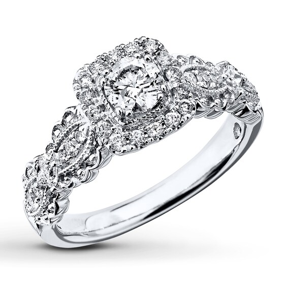 Previously Owned Diamond Engagement Ring 3/4 carat tw 14K White Gold