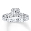 Thumbnail Image 1 of Previously Owned Diamond Bridal Set 1/2 ct tw 14K White Gold