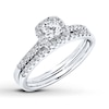 Thumbnail Image 4 of Previously Owned Diamond Bridal Set 1/2 ct tw 14K White Gold