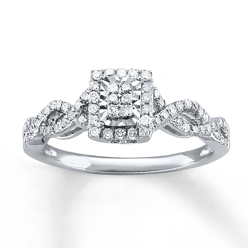 Main Image 1 of Previously Owned Diamond Ring 1/3 ct tw Round 10K White Gold
