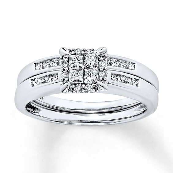 Previously Owned Diamond Bridal Set 1/2 carat tw 14K White Gold