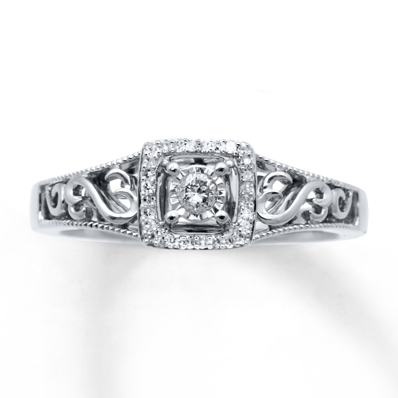 Main Image 1 of Previously Owned Ring 1/10 ct tw Diamonds Sterling Silver