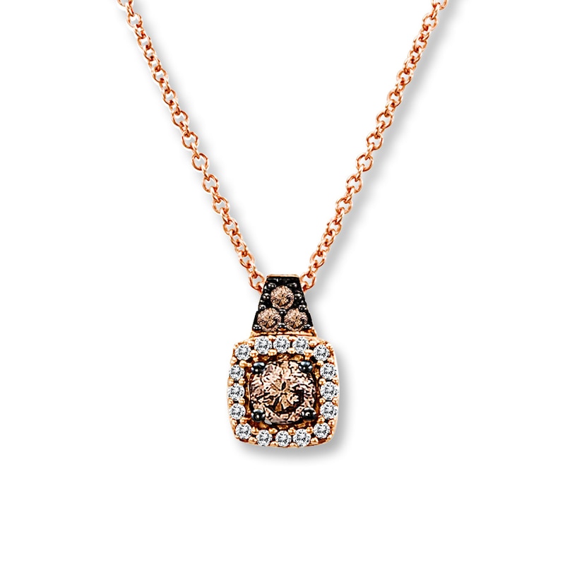 Main Image 1 of Previously Owned Le Vian Diamond Necklace 1/4 ct tw 14K Strawberry Gold