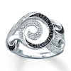 Thumbnail Image 1 of Previously Owned Black & White Diamond Ring 1/5 ct tw Sterling Silver
