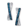 Thumbnail Image 1 of Previously Owned Blue & White Diamonds 1/4 ct tw Earrings Sterling Silver