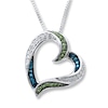 Previously Owned Blue/Green Diamonds 1/6 ct tw Necklace Sterling Silver