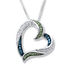 Thumbnail Image 0 of Previously Owned Blue/Green Diamonds 1/6 ct tw Necklace Sterling Silver