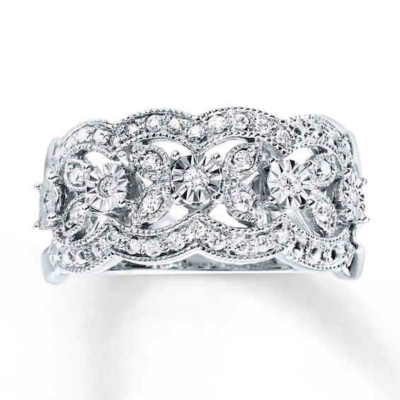 Previously Owned Anniversary Diamond Band 1/5 ct tw Round-cut 10K White Gold