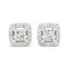 Thumbnail Image 1 of Previously Owned Diamond Stud Earrings 1 cttw Princess & Round-cut 14K White Gold