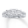 Thumbnail Image 1 of Previously Owned Three-Stone Engagement Ring 1 ct tw Diamonds Princess-cut 14K White Gold