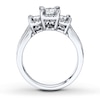 Thumbnail Image 2 of Previously Owned Three-Stone Engagement Ring 1 ct tw Diamonds Princess-cut 14K White Gold