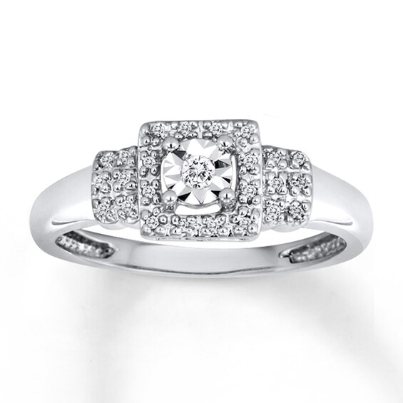 Previously Owned Diamond Promise Ring 1/10 ct tw Sterling Silver
