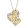 Thumbnail Image 0 of Previously Owned Diamond Heart Necklace 1/10 ct tw Round-Cut 10K Yellow Gold