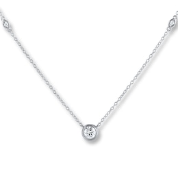 Previously Owned Diamond Necklace 3/4 ct tw Round-cut 14K White Gold
