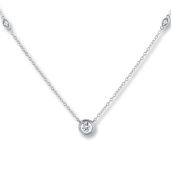 Previously Owned Diamond Necklace 3/4 ct tw Round-cut 14K White Gold