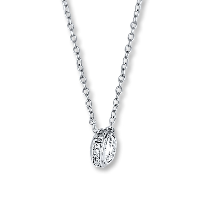 Main Image 2 of Previously Owned Diamond Necklace 3/4 ct tw Round-cut 14K White Gold