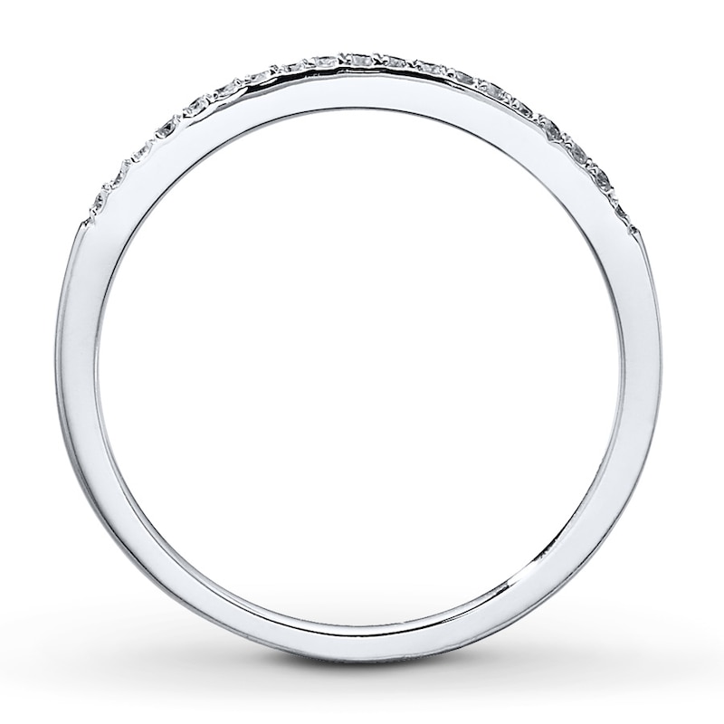 Main Image 2 of Previously Owned Diamond Wedding Band 1/10 ct tw Round-cut 10K White Gold