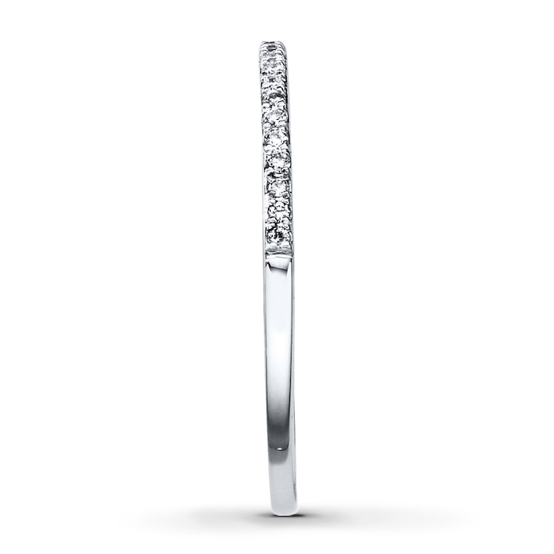 Main Image 3 of Previously Owned Diamond Wedding Band 1/10 ct tw Round-cut 10K White Gold