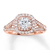 Thumbnail Image 1 of Previously Owned Diamond Engagement Ring 1-1/5 ct tw Round-cut 14K Rose Gold