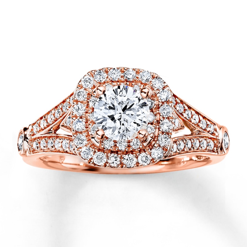 Main Image 1 of Previously Owned Diamond Engagement Ring 1-1/5 ct tw Round-cut 14K Rose Gold