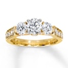 Previously Owned Three-Stone Diamond Ring 1-1/2 ct tw 14K Yellow Gold