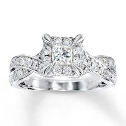 Previously Owned Diamond Engagement Ring 1 ct tw Princess-cut 14K White Gold
