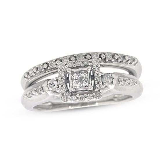 Previously Owned Princess-Cut Diamond Bridal Set 1/5 carat tw 10K White Gold