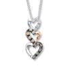 Previously Owned Diamond Heart Necklace 1/4 ctw Brown/White Sterling Silver