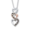 Thumbnail Image 1 of Previously Owned Diamond Heart Necklace 1/4 ctw Brown/White Sterling Silver