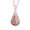 Previously Owned Brown Diamond Necklace 3/8 ct tw Round-cut 10K Rose Gold