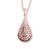 Thumbnail Image 1 of Previously Owned Brown Diamond Necklace 3/8 ct tw Round-cut 10K Rose Gold