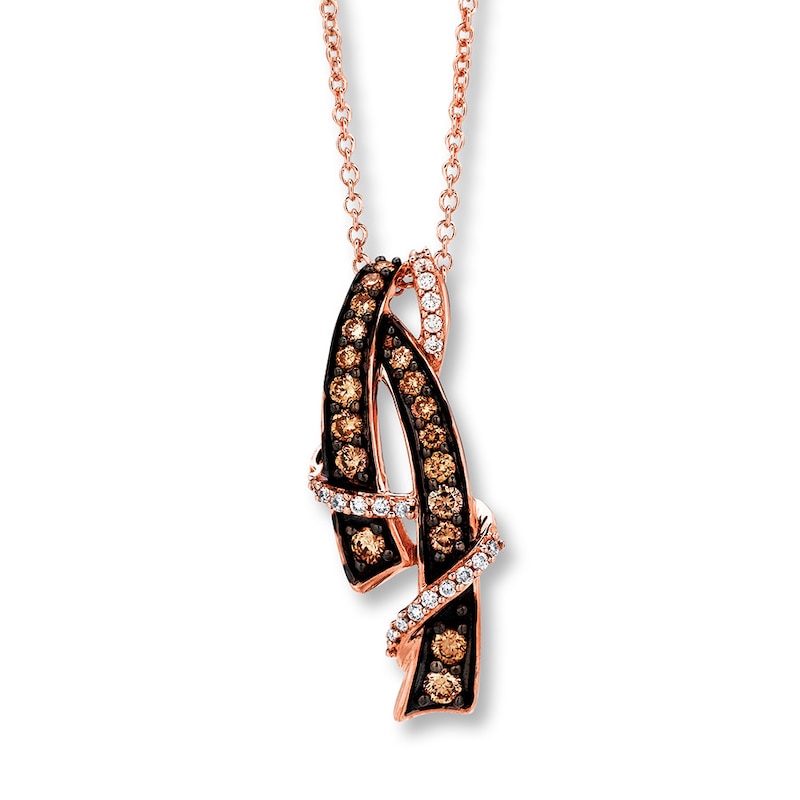 Main Image 1 of Previously Owned Le Vian Chocolate Diamond 3/8 cttw Necklace 14K Strawberry Gold