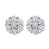 Thumbnail Image 0 of Previously Owned Diamond Flower Earrings 1/15 ct tw Round-cut Sterling Silver