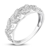 Thumbnail Image 3 of Previously Owned Diamond Leaf Ring 1/8 ct tw Round-cut 10K White Gold