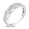 Thumbnail Image 4 of Previously Owned Diamond Leaf Ring 1/8 ct tw Round-cut 10K White Gold