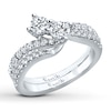 Thumbnail Image 5 of Previously Owned Diamond Leaf Ring 1/8 ct tw Round-cut 10K White Gold