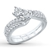 Thumbnail Image 4 of Previously Owned Diamond Leaf Ring 1/8 ct tw Round-cut 10K White Gold