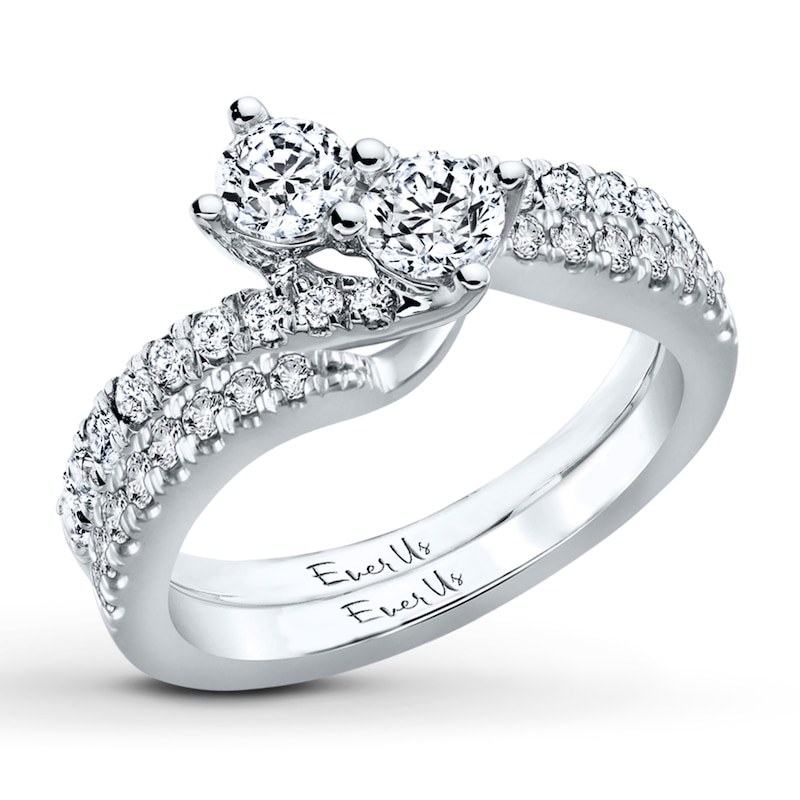 Main Image 5 of Previously Owned Diamond Leaf Ring 1/8 ct tw Round-cut 10K White Gold