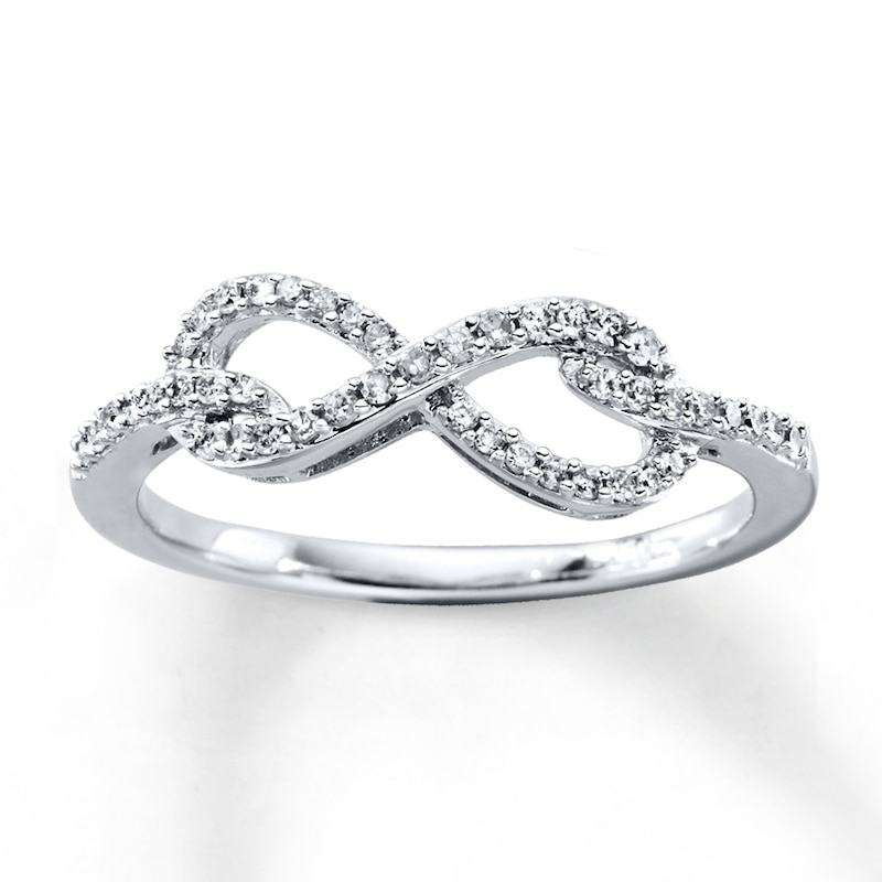Previously Owned Diamond Infinity Ring 1/5 ct tw Round-cut 10K White Gold