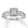 Thumbnail Image 1 of Previously Owned Diamond Ring 1/2 ct tw Princess & Round-cut 14K White Gold
