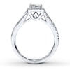 Previously Owned Diamond Ring 1/2 ct tw Princess & Round-cut 14K White Gold